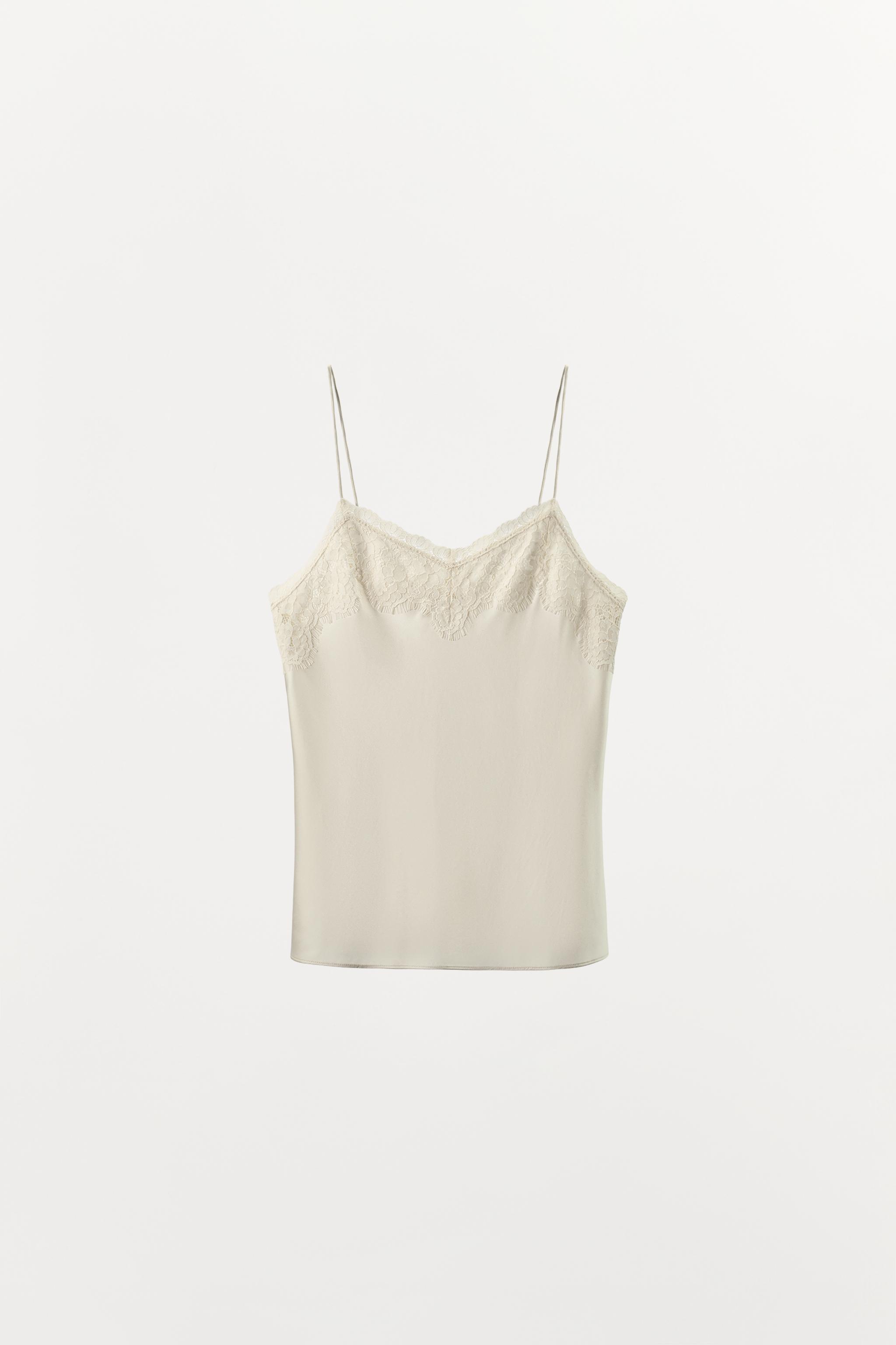 SILK BLEND LACE CAMISOLE TOP